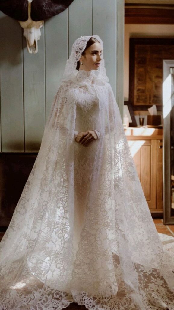 Lily Collins Wedding Dress Design